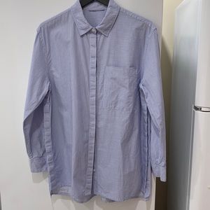 DKNY Striped Button Up Shirt Button Detail On Both Sides
